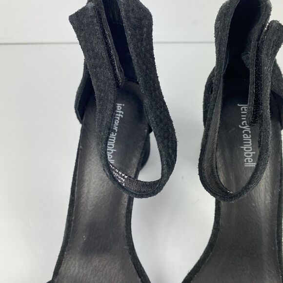 Jeffrey Campbell Block Heels Black Embossed Strap sz 10 party wedding Formal - Picture 5 of 10